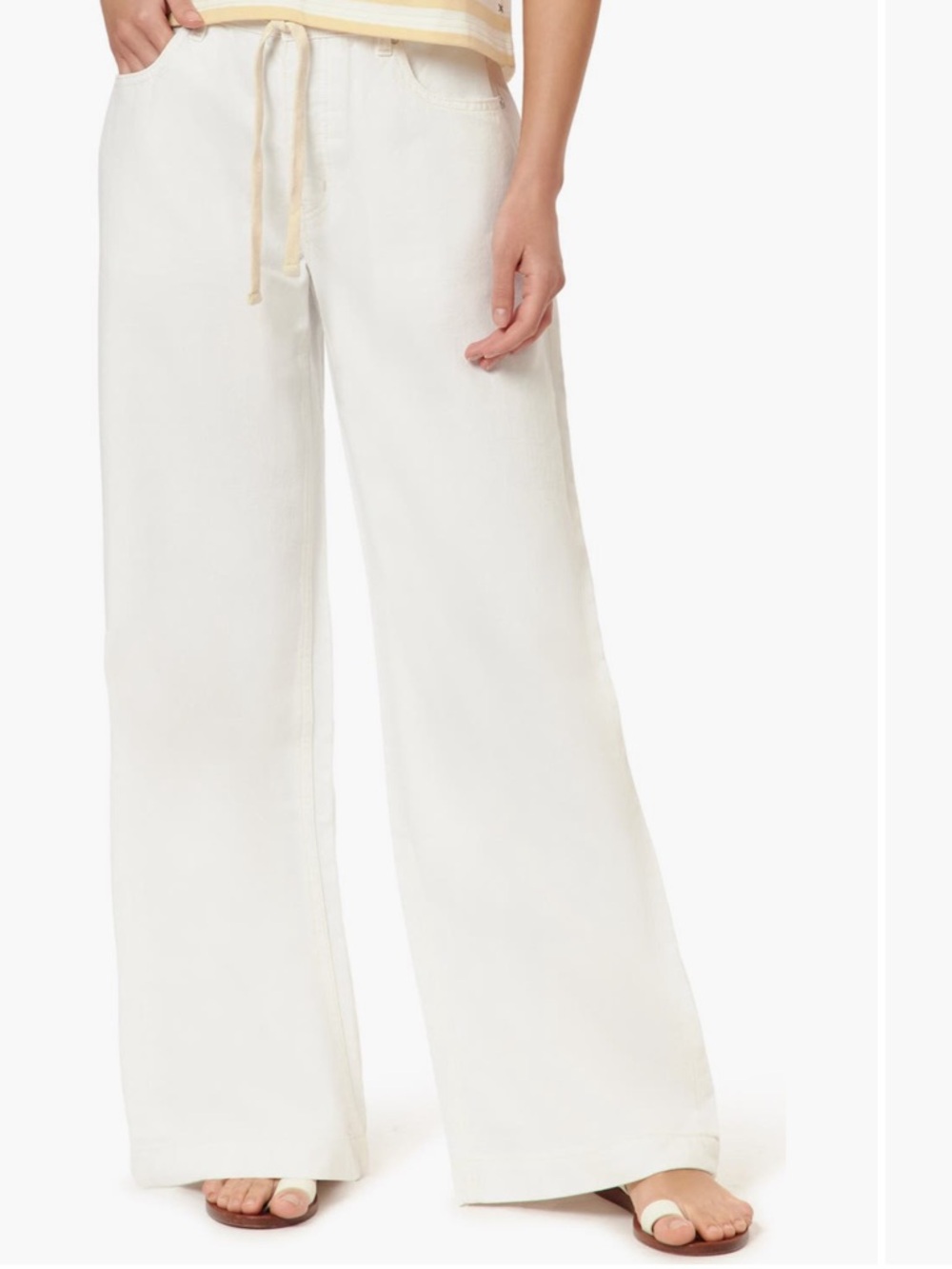 Scotch & Soda Cream Wide-Leg Drawstring jeans
